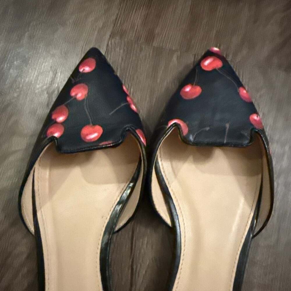 J.Crew Women's Sadie D'Orsay Flats in Cherry Print - Picture 6 of 6